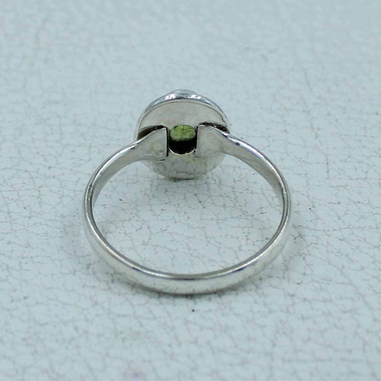 Elegant sterling silver ring with oval faceted citrine or peridot gemstone #BC0407