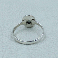 Oval faceted citrine or peridot sterling silver ring with dark stone, #BC0407