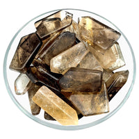 Thumbnail for Smoky quartz crystal points in a bowl with Citrine Polished Pocket Stone #SK5980