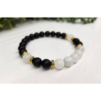 Thumbnail for Cleansing Bracelet with Black Obsidian & Selenite 8mm Beads