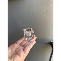 Clear square glass candle holder from Clear Glass Ritual Candle Holder #LV7383