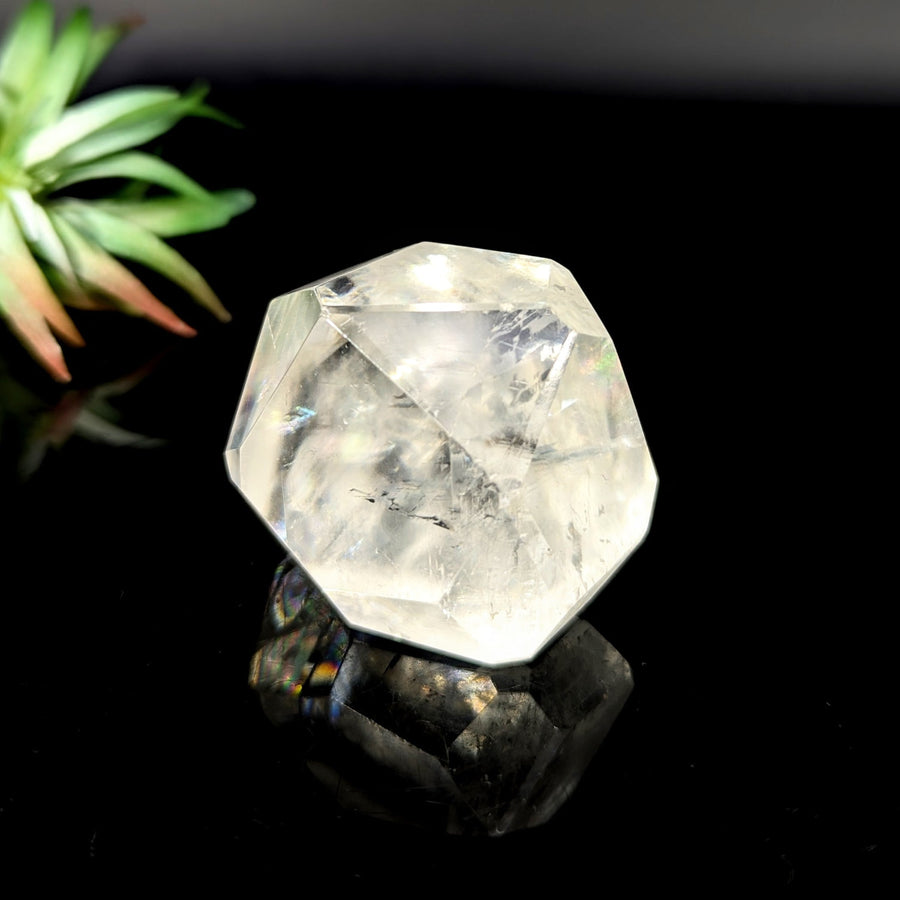 Clear multifaceted crystal specimen from Clear Optical Calcite 1.9-inch Geo Cut Freeform #LV8830
