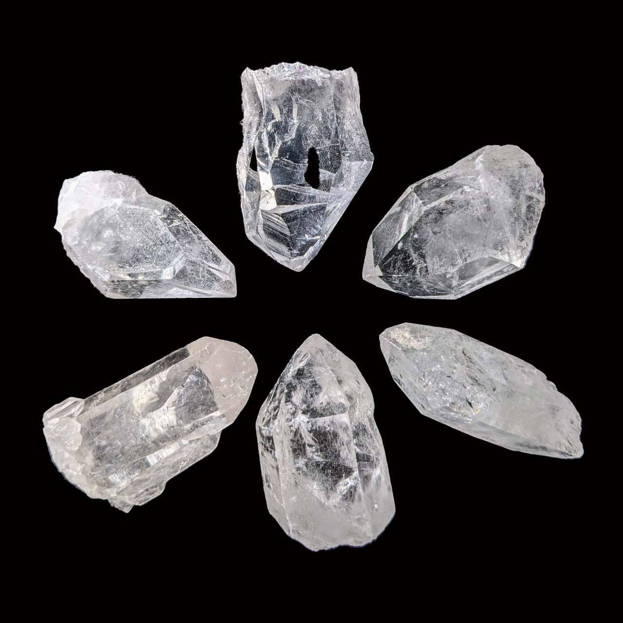 Clear Quartz 1.2" Rough Points 3 pack #LV3429