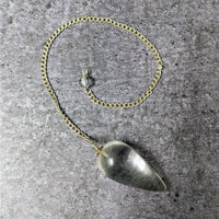 Thumbnail for Clear Quartz Necklace: Close-up of Heart Pendant and Chain - Polished Teardrop Pendulum