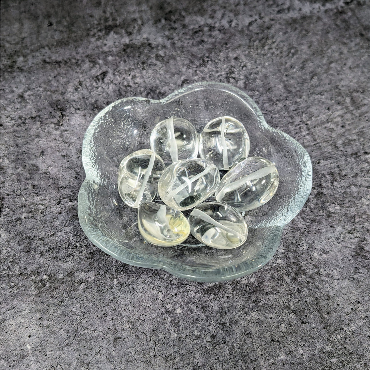 Clear Quartz 18 mm Organic Shape pieces in bowl - 6 pack #LV3640