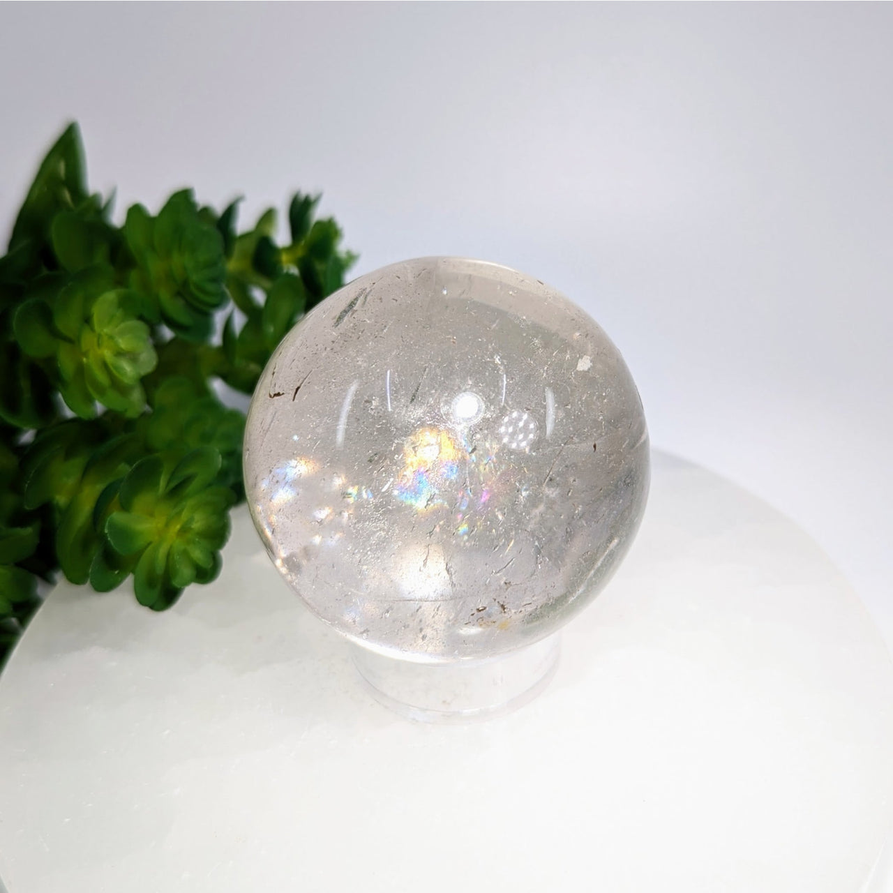 Clear Quartz 2.1’’ Sphere with Rainbows #BC0306