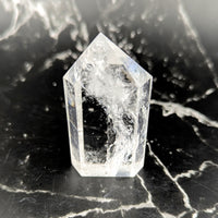 Clear faceted quartz crystal generator, 2.5 inches, #BC0617
