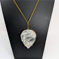 Thumbnail for Clear Quartz 2.75’’ Gem Cut Teardrop 27’’ Necklace