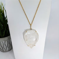 Thumbnail for Clear Quartz 2.75’’ Gem Cut Teardrop 27’’ Necklace