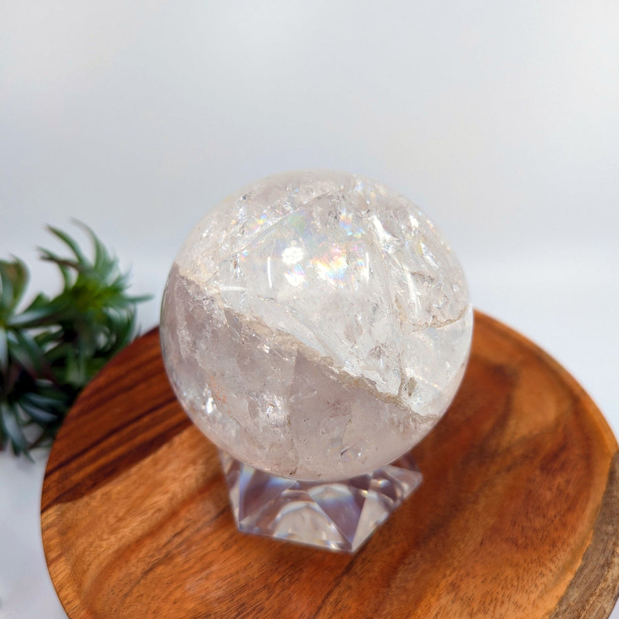 Clear quartz jumbo sphere master healer 3.5 inches for energy healing and meditation