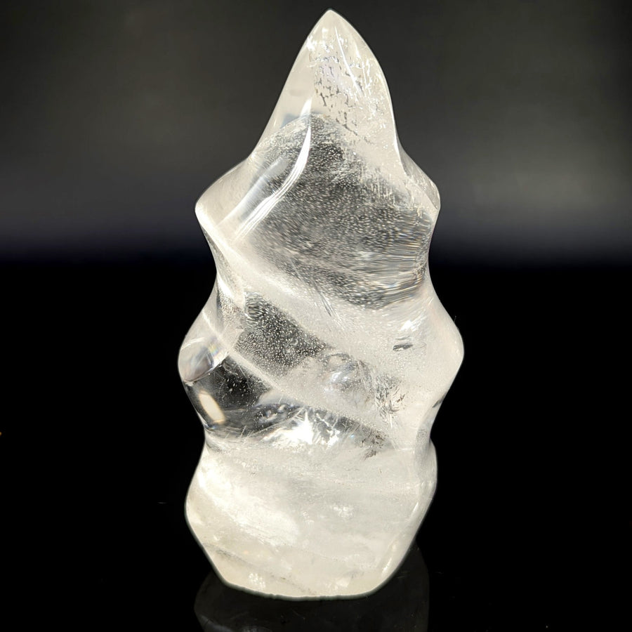 Clear quartz crystal flame point 4.4 inches #BC0082