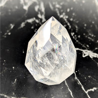 Clear quartz faceted 2.5-inch teardrop gem egg point #BC0741