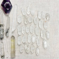 Clear quartz and amethyst double terminated point necklace #LV9389