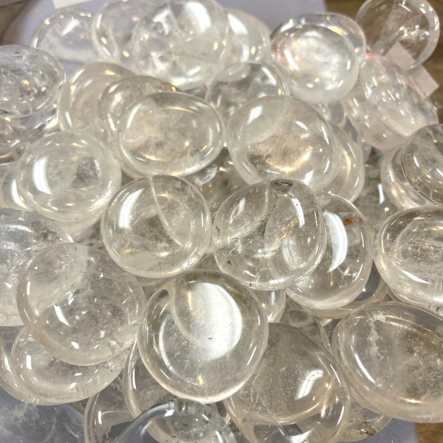 Clear Quartz Palm P036 featuring a cluster of clear glass marbles