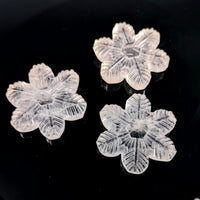 Three clear quartz snowflake pendants, BC0142, intricate petals