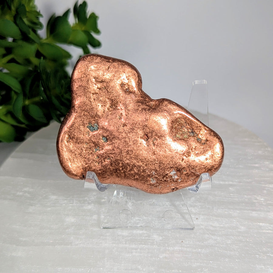 Shiny 2.1-inch natural copper nugget BC0621 with irregular metallic surface