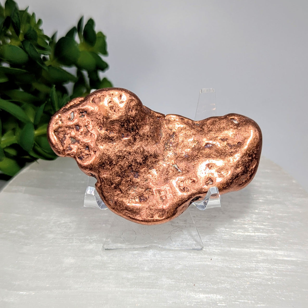 2.5-inch natural copper nugget #BC0622 with rough shiny surface