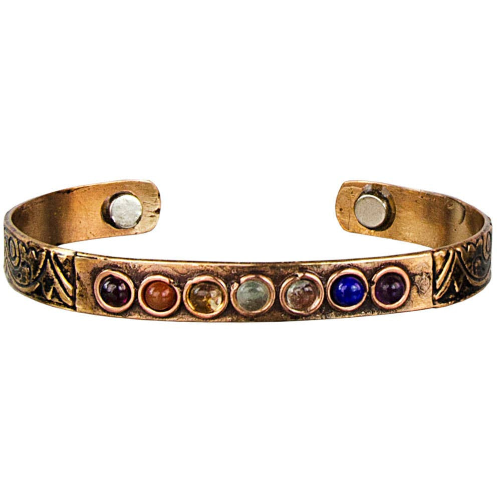 Copper Chakra Bracelet with Magnets, Stylish Jewelry for Energy Balance
