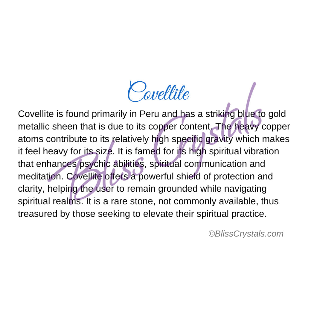 Covellite Crystal Information Card Double sided #HC185 $1.25