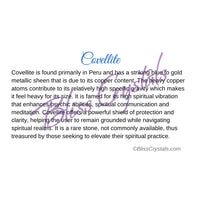Covellite Crystal Information Card Double sided #HC185 $1.25