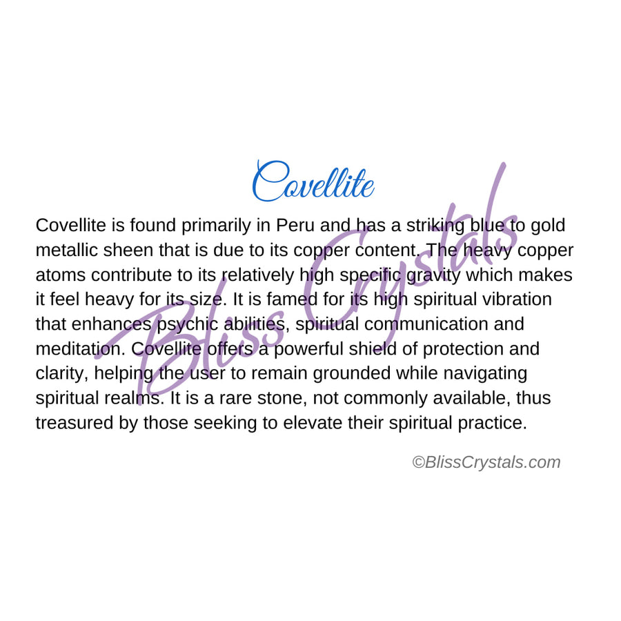 Covellite Crystal Information Card Double sided #HC185 $1.25