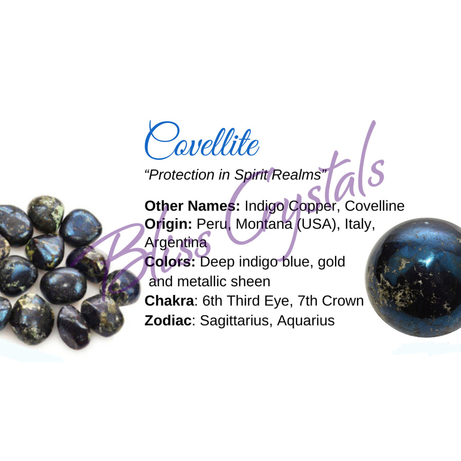 Covellite Crystal Information Card Double sided #HC185 $1.25