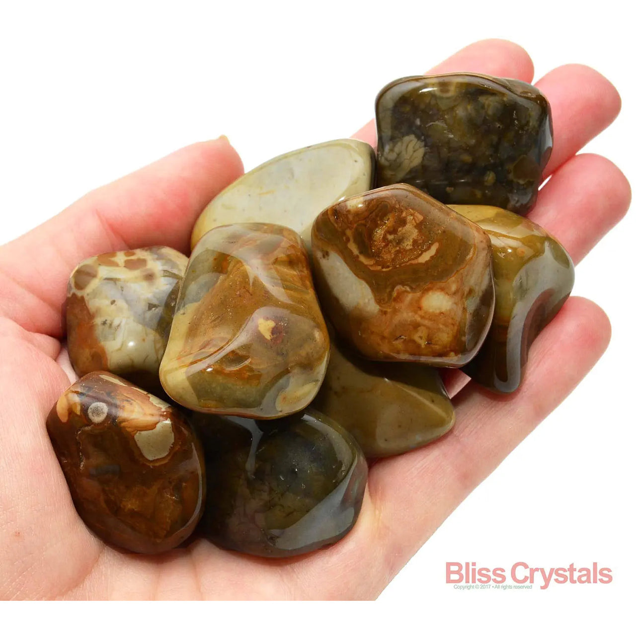 CROP CIRCLE Flint Tumbled Stone aka Crop Circle Stone