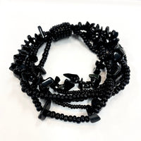 Thumbnail for Crystal Beaded Bracelet w/ Magnet Clasp | 7.5’ Black Tourmaline Beads & Crystals