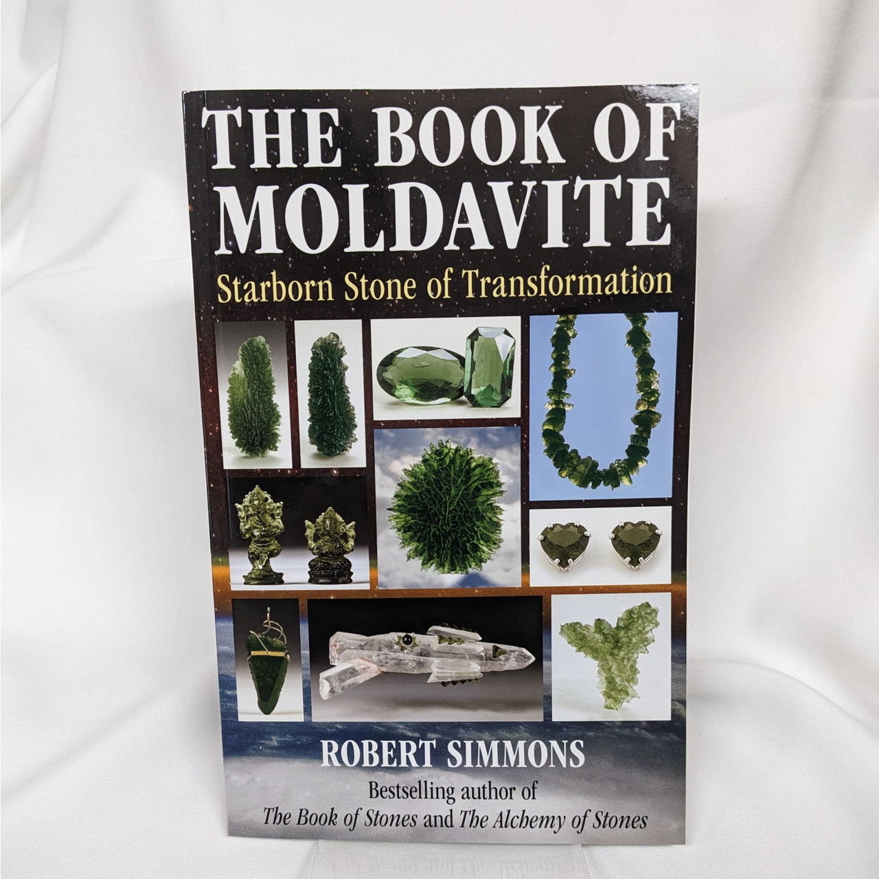 The Book of Moldavite Crystal Book by Robert Simmons showcasing bliss crystals images
