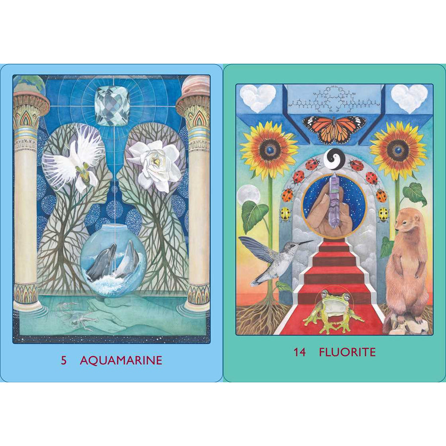 Two crystal-themed oracle cards from Crystal Clear Oracle by Nadine Gordon-Taylor