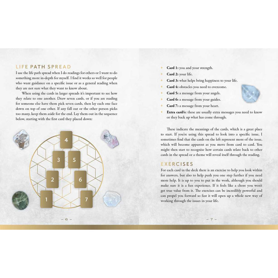 Tarot card spread layout from Crystal Grid Oracle Deluxe Edition by Nicola McIntosh