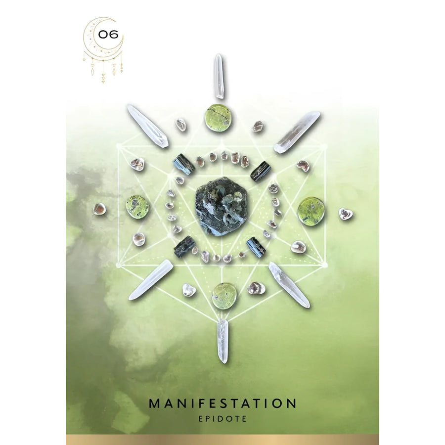 Crystal grid with various stones from Crystal Grid Oracle Deluxe Edition by Nicola McIntosh