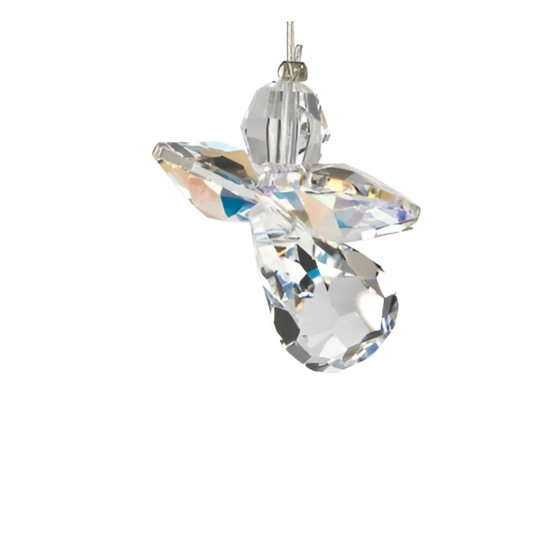 Clear crystal butterfly pendant necklace with Swarovski crystals, AB finish