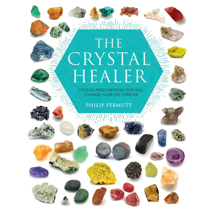Book cover featuring crystals for Crystal Healer by Philip Permutt product image