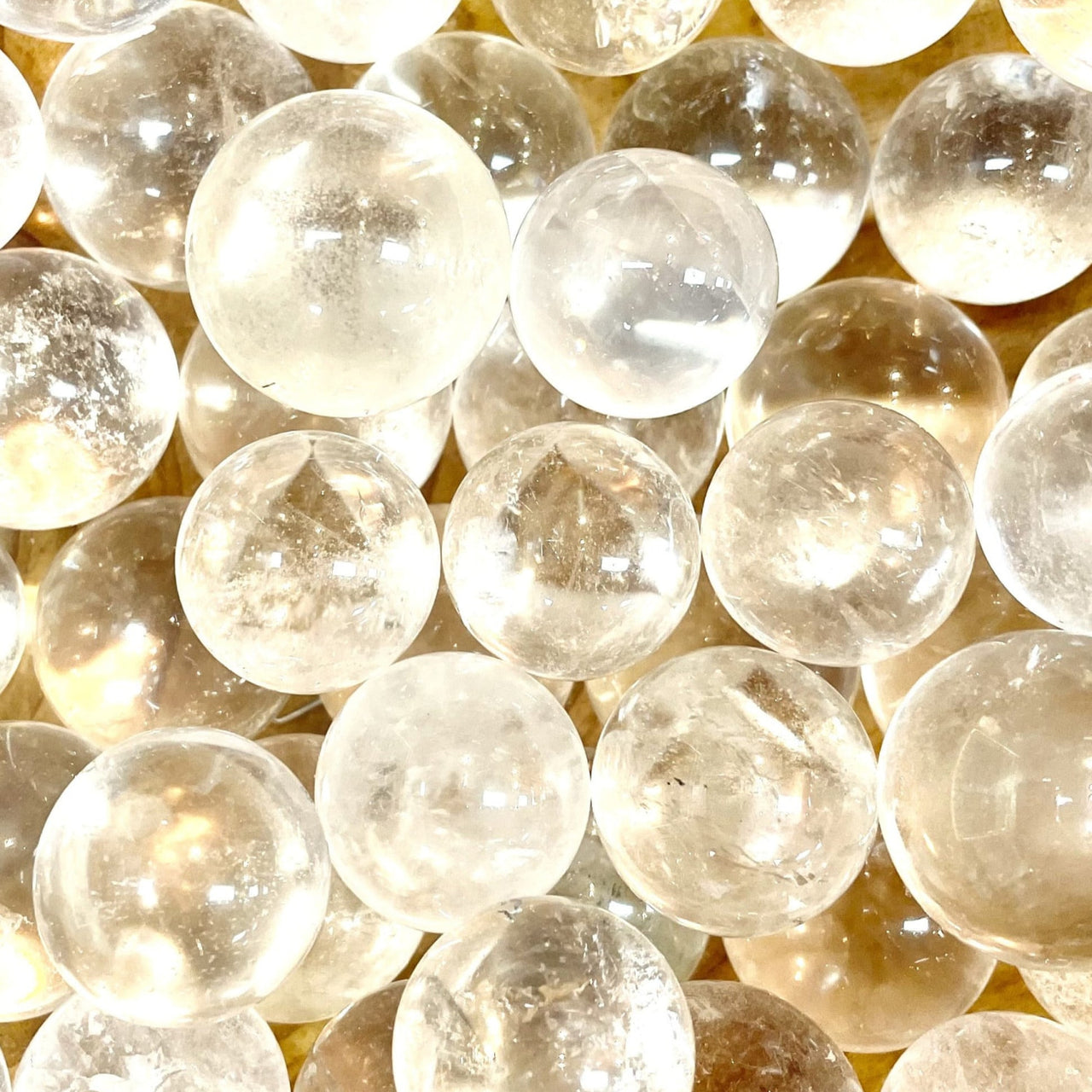 Clear Quartz Crystal Spheres in a stunning arrangement, perfect for Crystal Marble S015