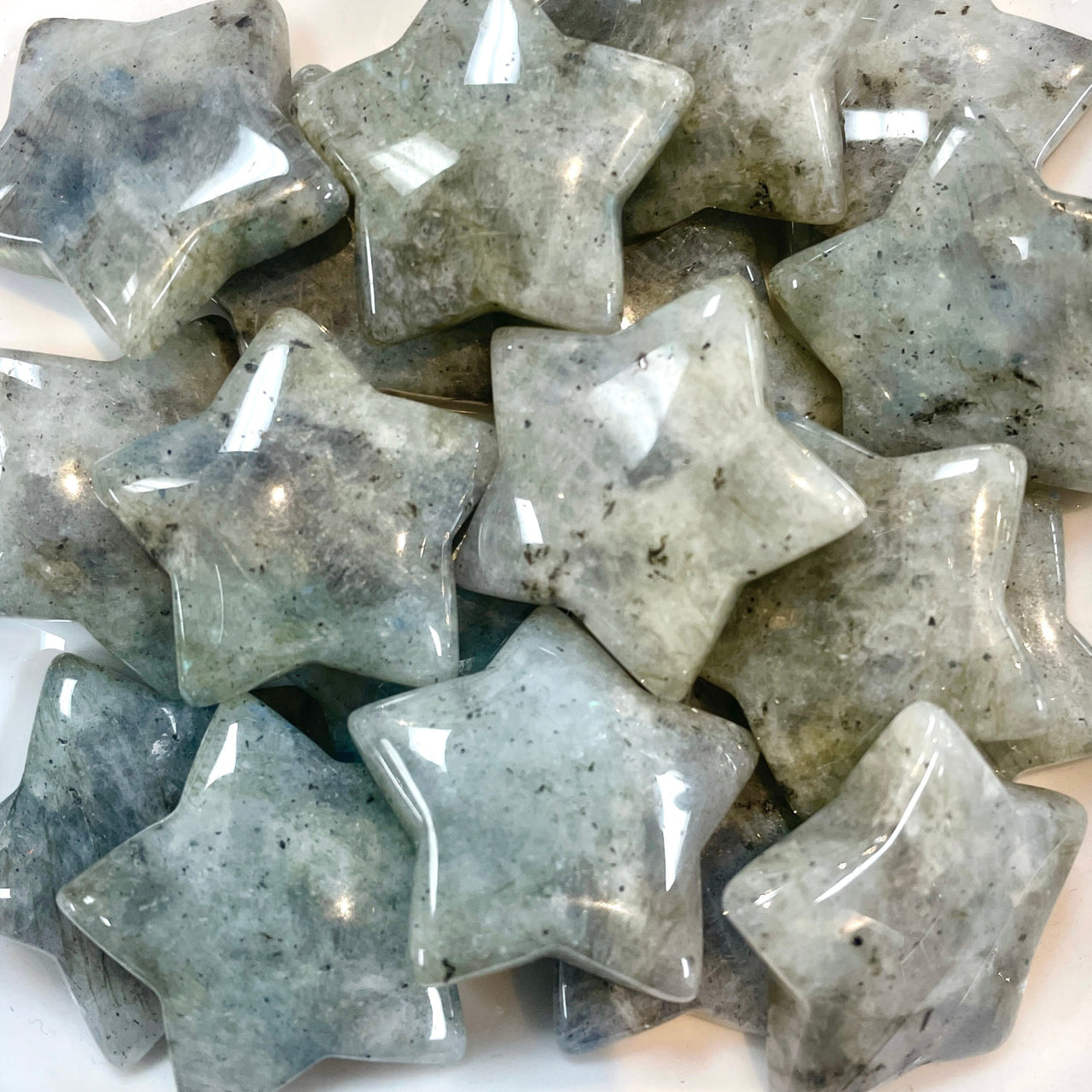 Polished Labradorite star gemstones from Crystal Moon & Star Variety C039 for item tier benefits