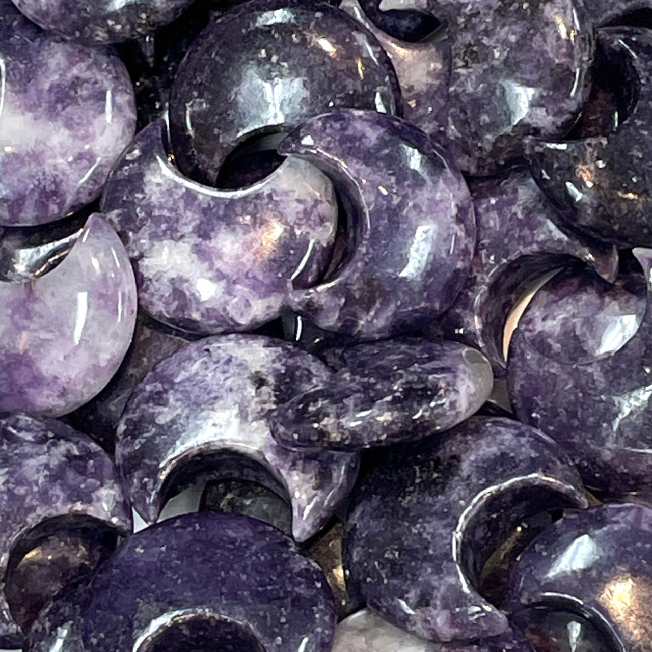 Polished Amethyst Crystals in Crystal Moon & Star #C039 showcasing deep purple hues