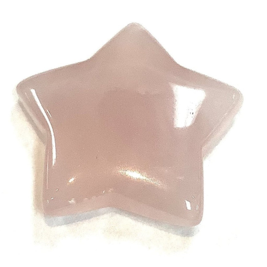 Pink Rose Quartz crystal star for Crystal Moon & Star #C039, enhancing reward notifications