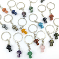 Thumbnail for Crystal Mushroom 0.75’’ Keychain featuring colorful stone or crystal pendant keychains