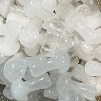 Thumbnail for Clear plastic pacifiers in a pile, showcasing the Crystal Mushroom C041 product