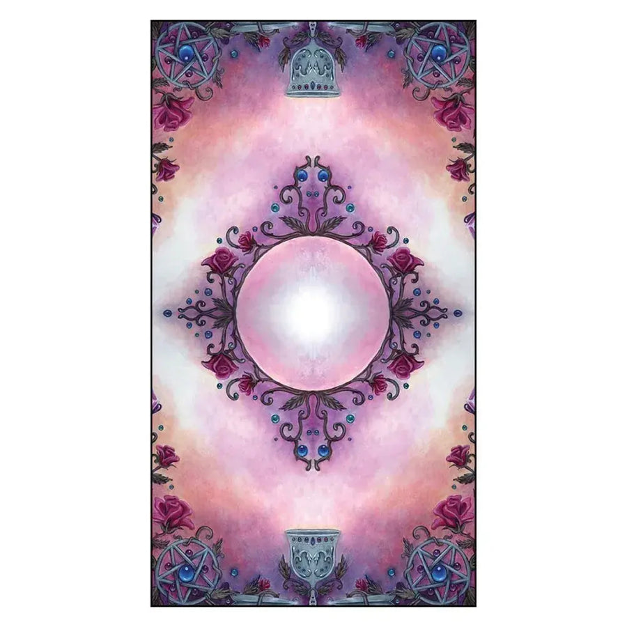 Glowing white orb with purple and blue flourishes for Crystal Visions Tarot #LV4402