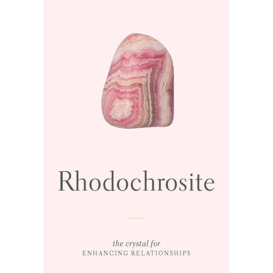 Smooth pink and white rhodochrosite stone with swirling bands in Crystals For Beginners Oracle Deck LV9582