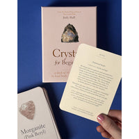 Crystals For Beginners Oracle Deck #LV9582 by Judy Hall with pink crystal book cover