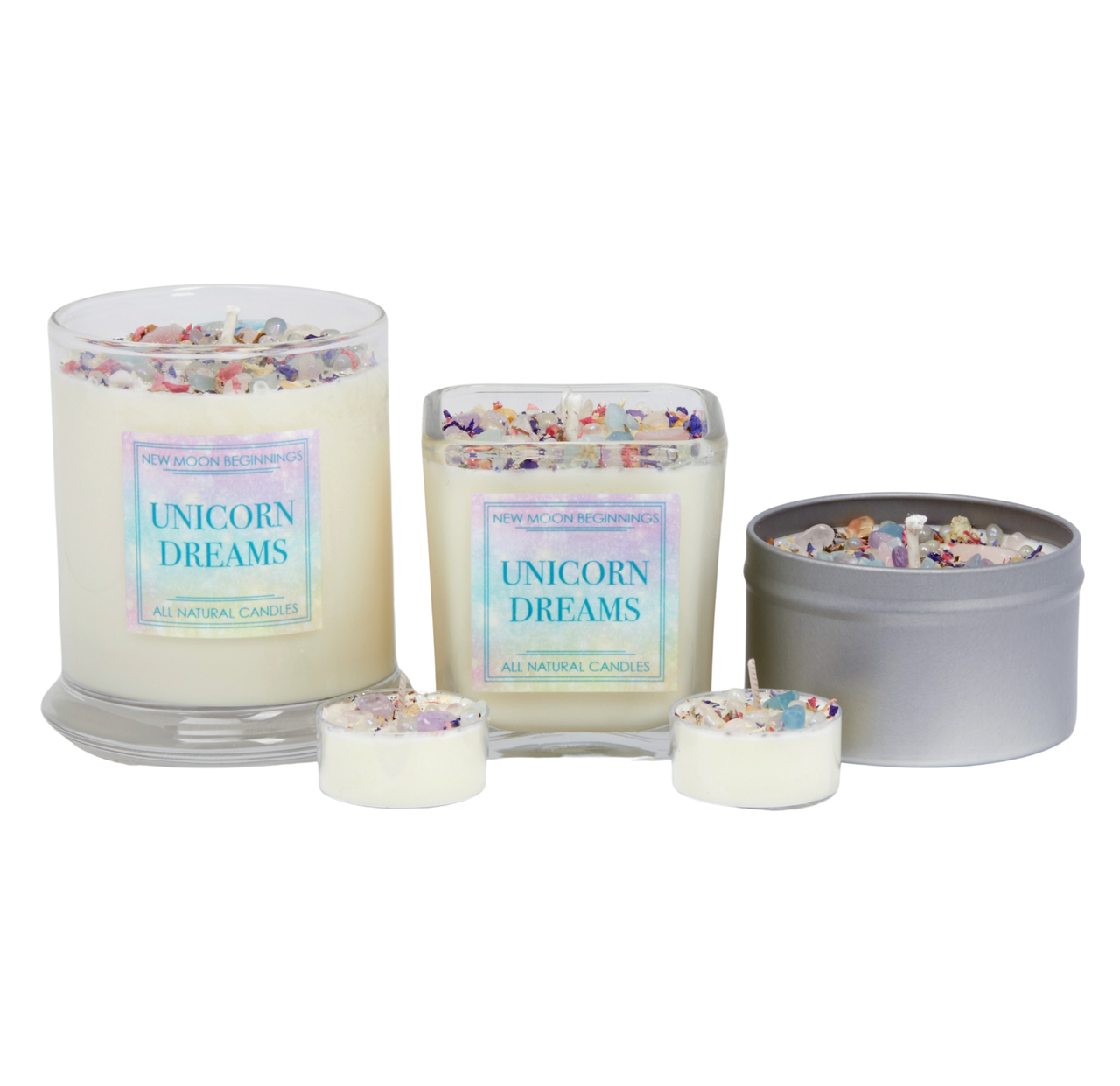 Unicorn Dreams Candle - Soy Candles Flower & Crystal Candles #BC0558