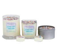 Unicorn Dreams Candle - Soy Candles Flower & Crystal Candles #BC0558