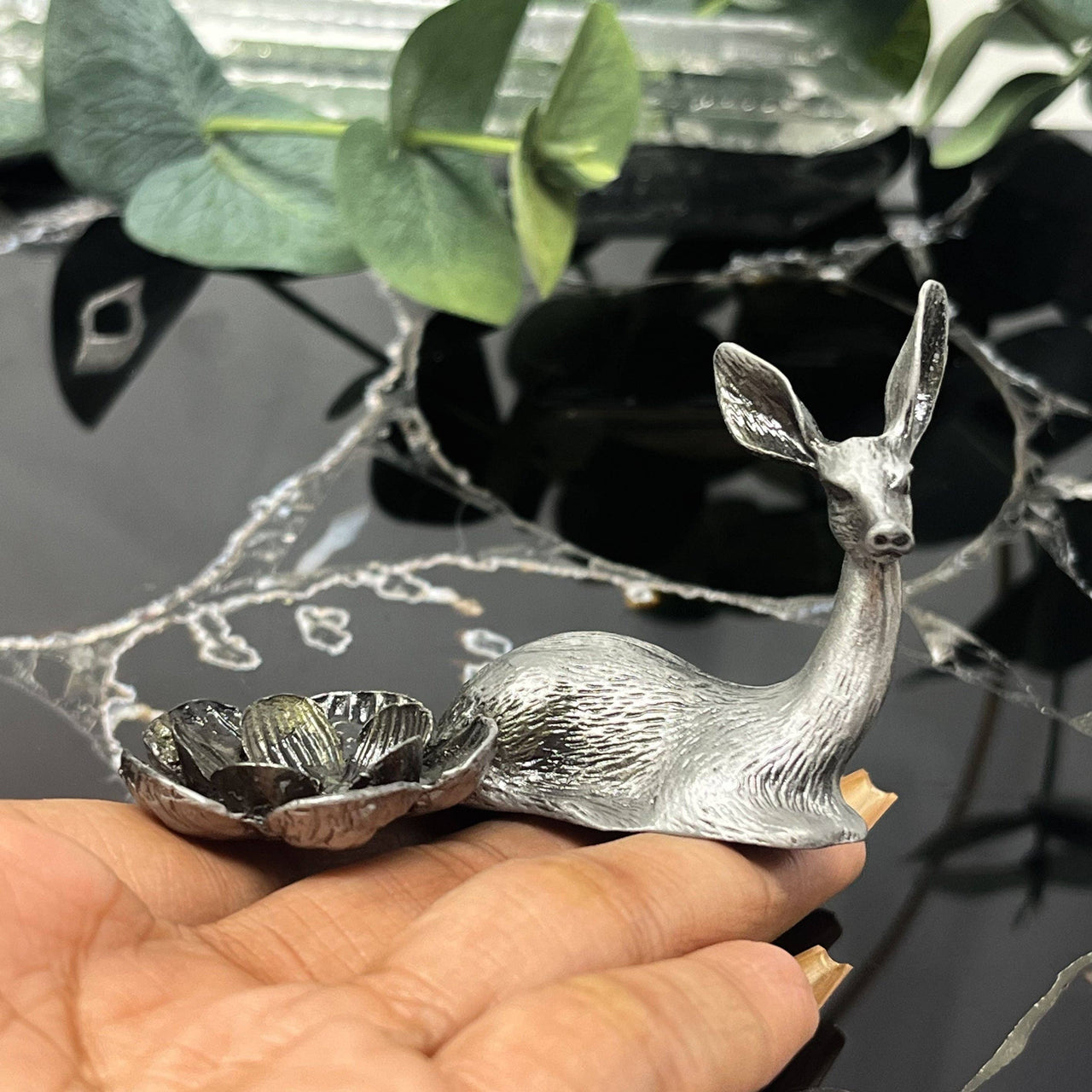 Silver Deer Sphere Stand #BC1282