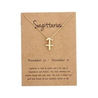 Gold Sagittarius necklace on Dainty Zodiac Stainless Steel Gold Plated Necklace LV7396