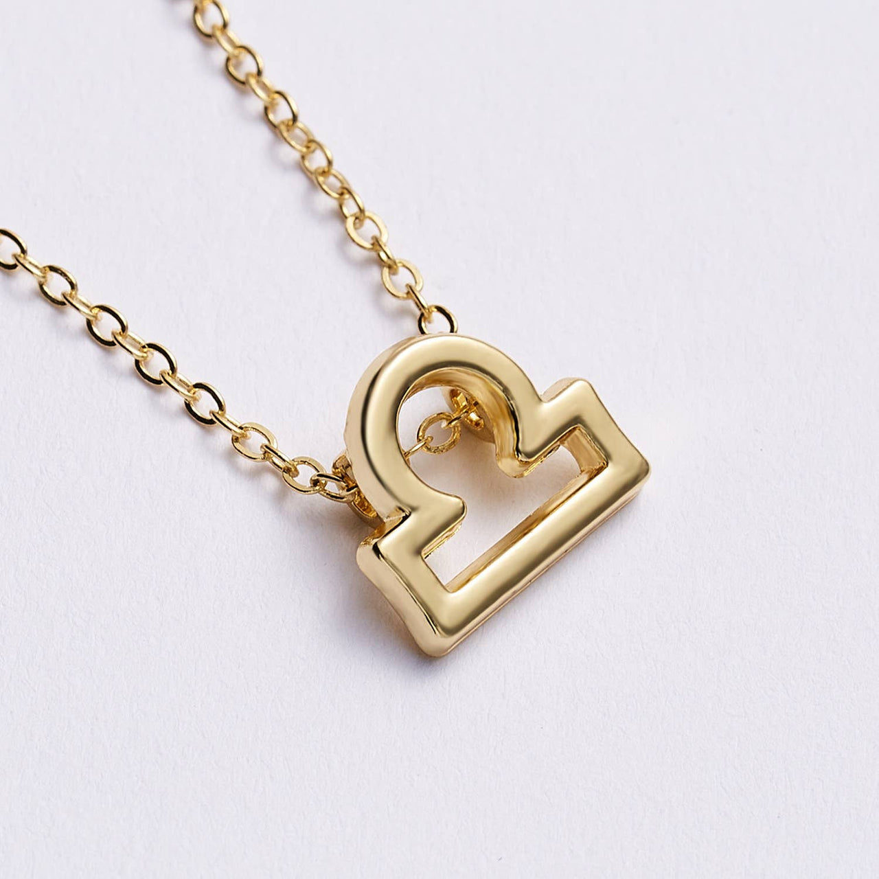 Gold Libra zodiac necklace on Dainty Zodiac Stainless Steel Gold Plated Necklace