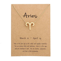 Gold Aries Zodiac Necklace in Stainless Steel Gold Plated Dainty Jewelry