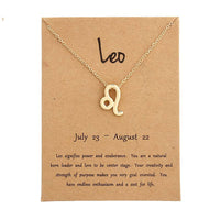 Gold Leo Zodiac Necklace in stainless steel with gold plating from Dainty Zodiac collection